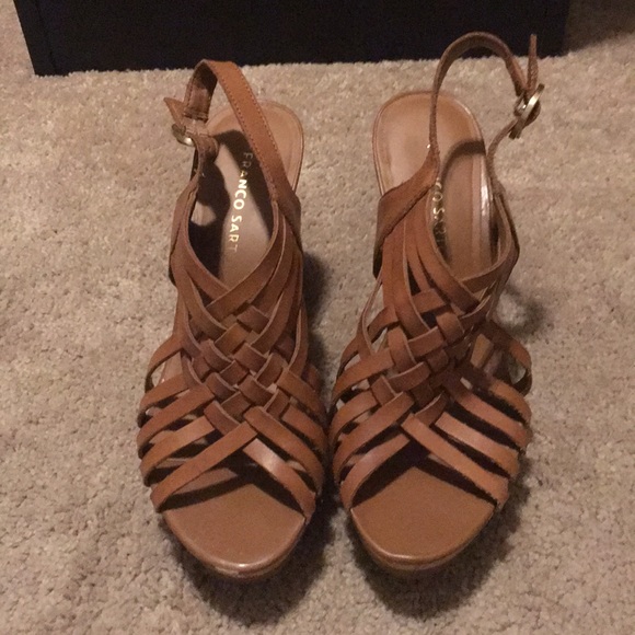 Franco Sarto Light Brown Wedges - Picture 2 of 8